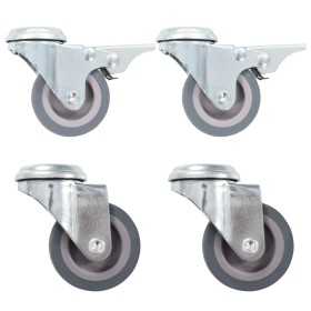 Ruedas giratorias con agujero pasador 4 unidades 50 mm de vidaXL, Manipulación de materiales - Ref: Foro24-143430, Precio: 22...
