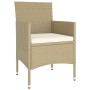 Juego de comedor de jardín 9 piezas ratán sintético beige de , Conjuntos de jardín - Ref: Foro24-3058350, Precio: 517,46 €, D...