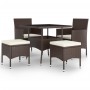 Juego de comedor jardín 5 pzas ratán sintético marrón de , Conjuntos de jardín - Ref: Foro24-3058331, Precio: 324,39 €, Descu...