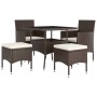 Juego de comedor jardín 5 pzas ratán sintético marrón de , Conjuntos de jardín - Ref: Foro24-3058331, Precio: 324,39 €, Descu...