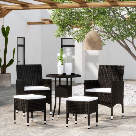 Juego de muebles de jardín 5 piezas ratán sintético negro de , Conjuntos de jardín - Ref: Foro24-3058468, Precio: 246,43 €, D...