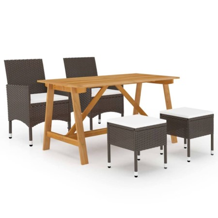 Juego de comedor de jardín de 5 piezas marrón de , Conjuntos de jardín - Ref: Foro24-3068746, Precio: 356,36 €, Descuento: %
