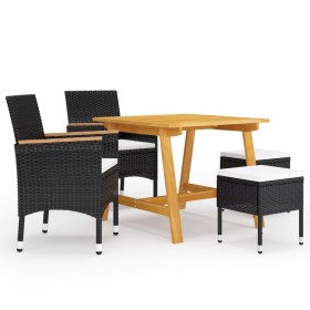 Juego de comedor de jardín de 5 piezas negro de , Conjuntos de jardín - Ref: Foro24-3068695, Precio: 306,00 €, Descuento: %