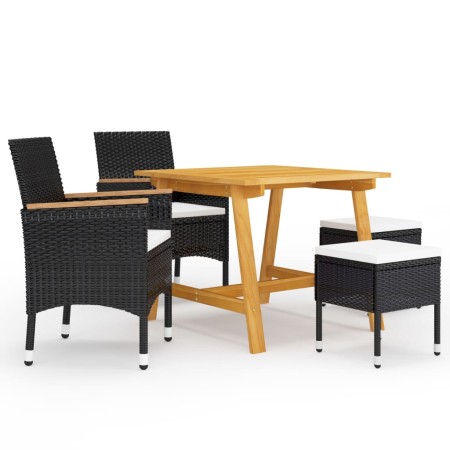 Juego de comedor de jardín de 5 piezas negro de , Conjuntos de jardín - Ref: Foro24-3068695, Precio: 306,00 €, Descuento: %