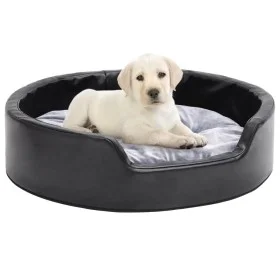 Cama para perros felpa y cuero sintético negro gris 69x59x19 cm de , Camas para perros - Ref: Foro24-171253, Precio: 53,98 €,...