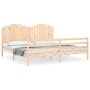 Estructura de cama con cabecero madera maciza 200x200 cm de , Camas y somieres - Ref: Foro24-3194201, Precio: 186,39 €, Descu...