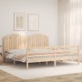 Estructura de cama con cabecero madera maciza 200x200 cm de , Camas y somieres - Ref: Foro24-3194201, Precio: 186,39 €, Descu...