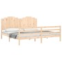 Estructura de cama con cabecero madera maciza 200x200 cm de , Camas y somieres - Ref: Foro24-3194201, Precio: 186,39 €, Descu...