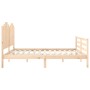Estructura de cama con cabecero madera maciza 200x200 cm de , Camas y somieres - Ref: Foro24-3194201, Precio: 186,39 €, Descu...