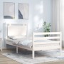 Estructura de cama con cabecero madera maciza blanco 100x200 cm de , Camas y somieres - Ref: Foro24-3194042, Precio: 130,12 €...