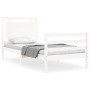 Estructura de cama con cabecero madera maciza blanco 100x200 cm de , Camas y somieres - Ref: Foro24-3194042, Precio: 130,12 €...