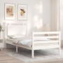 Estructura de cama con cabecero madera maciza blanco 100x200 cm de , Camas y somieres - Ref: Foro24-3194042, Precio: 130,12 €...