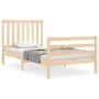 Bed frame with solid wood headboard 100x200 cm by , Beds and slatted bases - Ref: Foro24-3194236, Price: 112,84 €, Discount: %