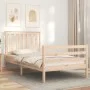 Bed frame with solid wood headboard 100x200 cm by , Beds and slatted bases - Ref: Foro24-3194236, Price: 112,84 €, Discount: %
