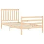 Bed frame with solid wood headboard 100x200 cm by , Beds and slatted bases - Ref: Foro24-3194236, Price: 112,84 €, Discount: %