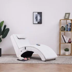 Diván de masaje con almohada de cuero sintético blanco de , Divanes - Ref: Foro24-281345, Precio: 263,74 €, Descuento: %