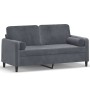 Sofá de 2 plazas con cojines terciopelo gris oscuro 140 cm de , Sofás - Ref: Foro24-3200882, Precio: 199,48 €, Descuento: %