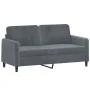Sofá de 2 plazas con cojines terciopelo gris oscuro 140 cm de , Sofás - Ref: Foro24-3200882, Precio: 196,88 €, Descuento: %