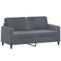 Sofá de 2 plazas con cojines terciopelo gris oscuro 140 cm de , Sofás - Ref: Foro24-3200882, Precio: 199,48 €, Descuento: %