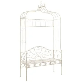 Banco de jardín metal blanco envejecido 122 cm de vidaXL, Bancos de jardín - Ref: Foro24-45434, Precio: 199,12 €, Descuento: %