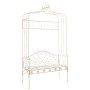 Banco de jardín metal blanco envejecido 122 cm de vidaXL, Bancos de jardín - Ref: Foro24-45434, Precio: 208,24 €, Descuento: %