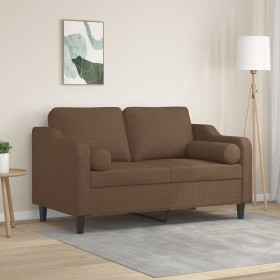 Sofá de 2 plazas con cojines tela marrón 120 cm de , Sofás - Ref: Foro24-3200840, Precio: 221,04 €, Descuento: %