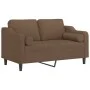 2-Sitzer-Sofa mit braunen Stoffkissen 120 cm von , Sofas - Ref: Foro24-3200840, Preis: 217,62 €, Rabatt: %