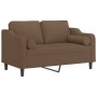 Sofá de 2 plazas con cojines tela marrón 120 cm de , Sofás - Ref: Foro24-3200840, Precio: 221,04 €, Descuento: %