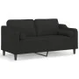 Sofá de 2 plazas con cojines tela negro 140 cm de , Sofás - Ref: Foro24-3200849, Precio: 230,00 €, Descuento: %