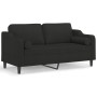 Sofá de 2 plazas con cojines tela negro 140 cm de , Sofás - Ref: Foro24-3200849, Precio: 233,36 €, Descuento: %