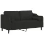 2-seater sofa with black fabric cushions 140 cm by , Sofas - Ref: Foro24-3200849, Price: 230,00 €, Discount: %