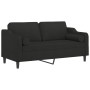 Sofá de 2 plazas con cojines tela negro 140 cm de , Sofás - Ref: Foro24-3200849, Precio: 233,36 €, Descuento: %