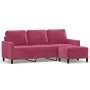 3 seater sofa with red velvet stool 180 cm by , Sofas - Ref: Foro24-3201059, Price: 275,58 €, Discount: %