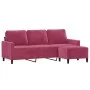 3 seater sofa with red velvet stool 180 cm by , Sofas - Ref: Foro24-3201059, Price: 275,58 €, Discount: %