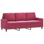 3 seater sofa with red velvet stool 180 cm by , Sofas - Ref: Foro24-3201059, Price: 275,58 €, Discount: %