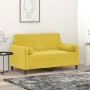 Sofá de 2 plazas con cojines terciopelo amarillo 120 cm de , Sofás - Ref: Foro24-3200877, Precio: 236,75 €, Descuento: %