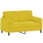 Sofá de 2 plazas con cojines terciopelo amarillo 120 cm de , Sofás - Ref: Foro24-3200877, Precio: 236,75 €, Descuento: %