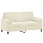 Sofá de 2 plazas con cojines terciopelo color crema 140 cm de , Sofás - Ref: Foro24-3200889, Precio: 268,22 €, Descuento: %
