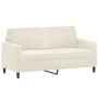 Sofá de 2 plazas con cojines terciopelo color crema 140 cm de , Sofás - Ref: Foro24-3200889, Precio: 268,22 €, Descuento: %