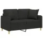 Sofá de 2 plazas con cojines tela negro 120 cm de , Sofás - Ref: Foro24-3200905, Precio: 243,75 €, Descuento: %