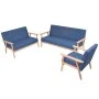 Juego de sofás de tela de 3 piezas color azul de , Sofás - Ref: Foro24-274915, Precio: 656,23 €, Descuento: %
