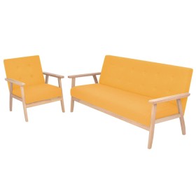 Juego de sofás de tela de 2 piezas color amarillo de , Sofás - Ref: Foro24-274917, Precio: 388,72 €, Descuento: %