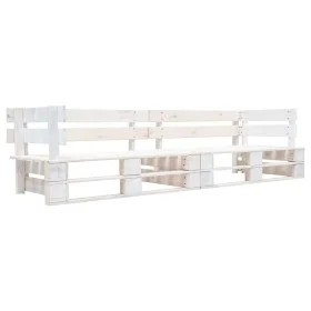 2-Sitzer-Gartensofa aus weißen Holzpaletten von , Gartenbänke - Ref: Foro24-277383, Preis: 143,14 €, Rabatt: %