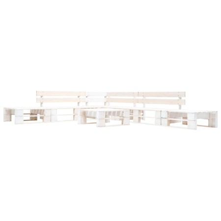 Set de muebles de jardín de palets 6 piezas madera blanco de , Conjuntos de jardín - Ref: Foro24-277395, Precio: 402,07 €, De...