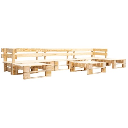 Juego de muebles de palets de jardín 6 piezas madera natural de , Conjuntos de jardín - Ref: Foro24-277498, Precio: 372,24 €,...