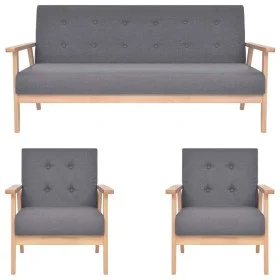 3-teilige Sofagarnitur aus dunkelgrauem Stoff von , Sofas - Ref: Foro24-279145, Preis: 626,94 €, Rabatt: %