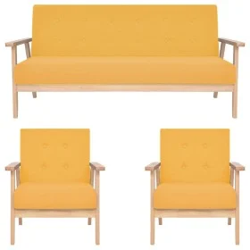 3-teilige Sofagarnitur aus gelbem Stoff von , Sofas - Ref: Foro24-279147, Preis: 502,74 €, Rabatt: %