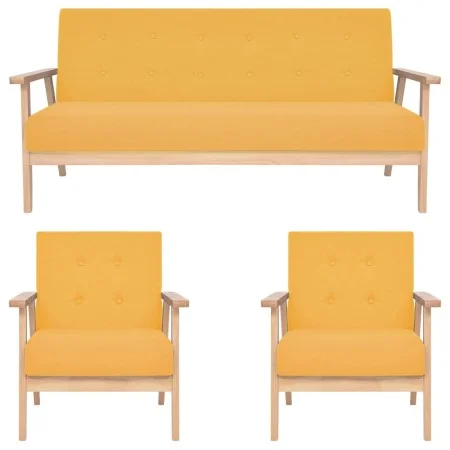 Juego de sofás de 3 piezas tela amarillo de , Sofás - Ref: Foro24-279147, Precio: 502,74 €, Descuento: %