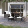 Juego de silla de jardín y taburete 4 piezas ratán PE negro de , Sillas de jardín - Ref: Foro24-310610, Precio: 196,93 €, Des...