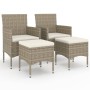 Juego de silla de jardín y taburete 4 piezas ratán PE beige de , Sillas de jardín - Ref: Foro24-310612, Precio: 202,57 €, Des...